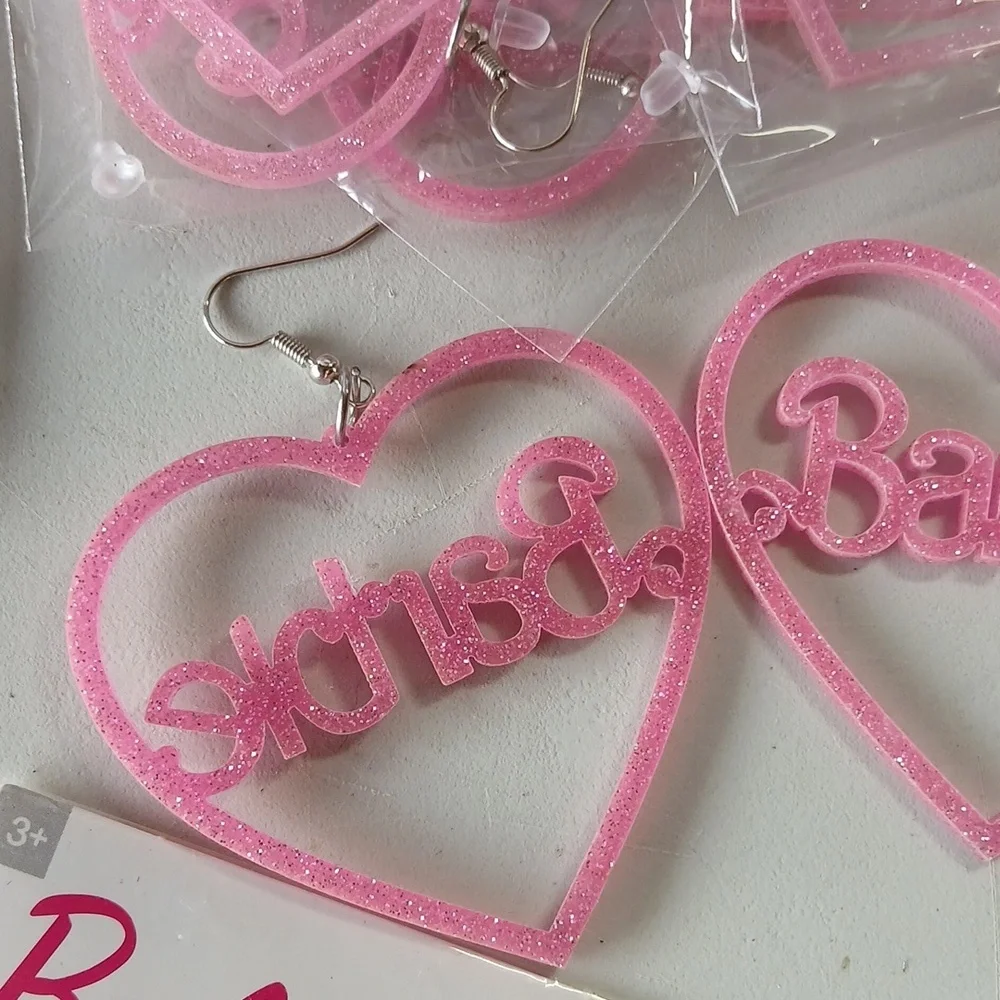 Barbie Stainless Steel Necklace And‎ Earring Lot. / Stickers